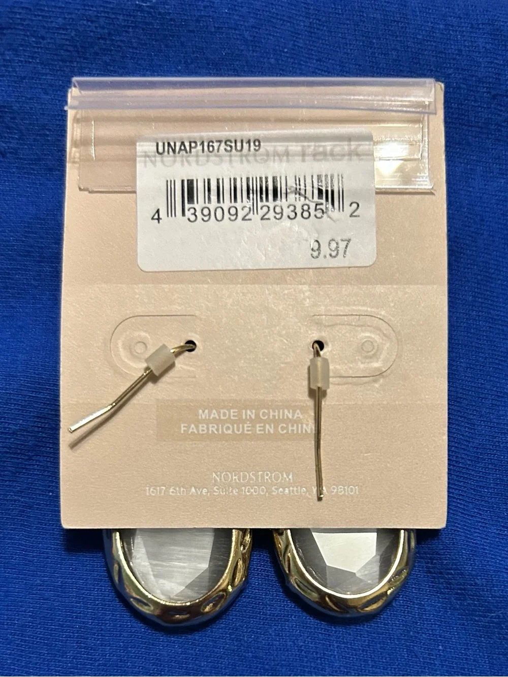 NWT Bundle 4 Pairs Nordstrom Rack 14th & Union Gold and Stone Fashion Earrings